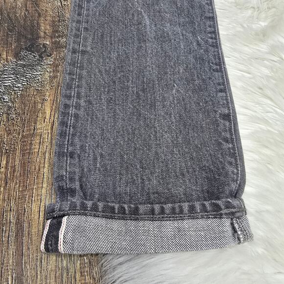 Club Monaco Selvedge Barrette Button Jeans Men 29 x 32 Grey Wash Made In USA - Picture 2 of 12